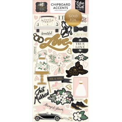 Echo Park Wedding Day Sticker - Chipboard Accents